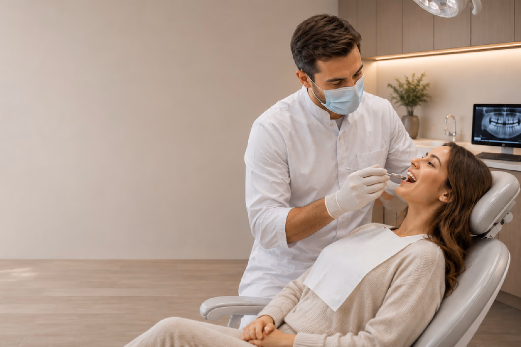 Dentist treating a patient at Nepal Dental Clinic in Nepalgunj