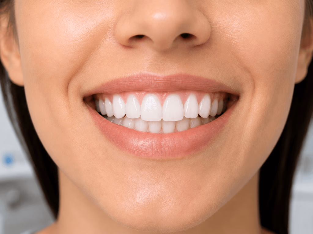 Teeth before and after laser whitening at Nepal Dental Clinic